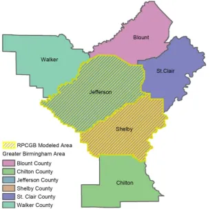 Figure 1. RPCGB modeled area. 