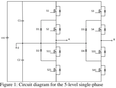 Figure 1: Circuit diagram for the 5-level single-phase converter 