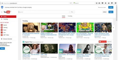 Figure 3. YouTube interface. 