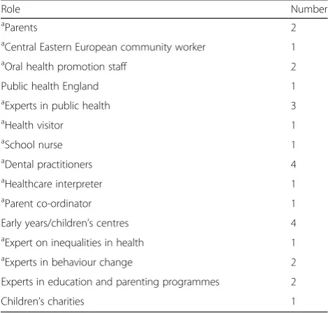 Table 1 Composition of intervention development group
