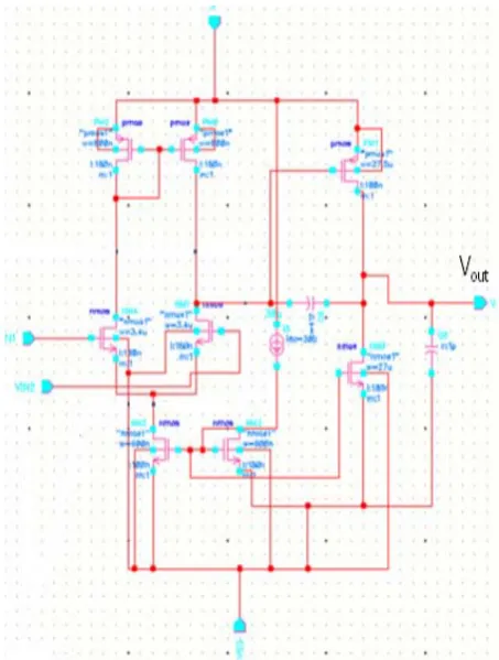 Fig. 7. Schematic diagram of Comparator circuit 