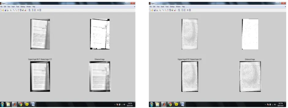 Fig. 7: skew detection and correction with enhancement in printed and handwritten text document
