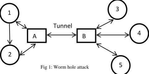 Fig 1: Worm hole attack 