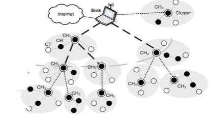Fig III: Simple Architecture of clustered Senor Network 