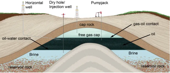 Figure 2. Anticlinal type petroleum trap (adapted from [24]). 