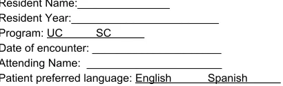 Figure 1 Survey translated into English.Abbreviations: SC, South Campus residency; UC, University Campus residency.