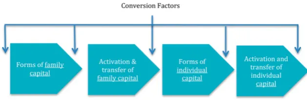 Figure 4.Model of conversion factors and intergenerational capital transfer.