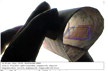 Figure 13: Paper currency note Rs.1000 showing latent image. 