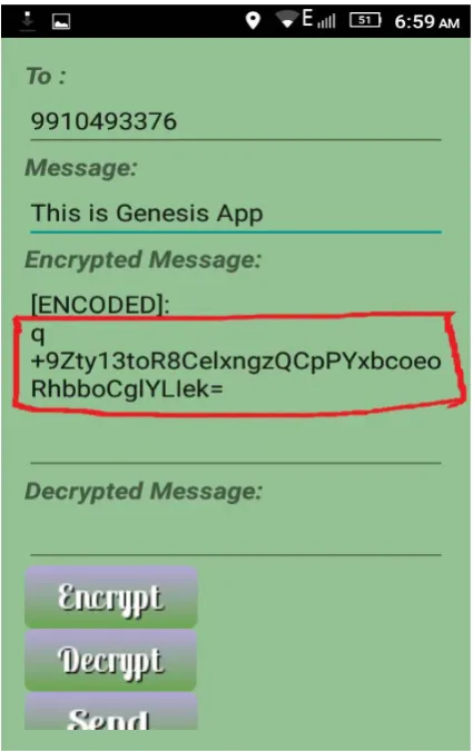Fig 9:  Plain Text shown in encrypted form 