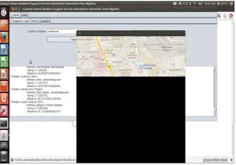 Fig d). User search and search result exploration along  with map positioning of the target  