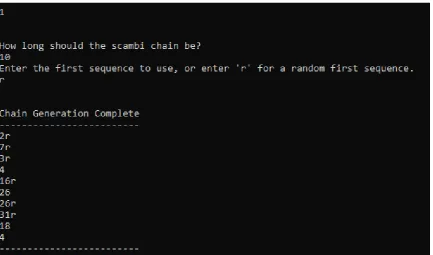 Figure 2: Screenshot of Scambi Kit menu 1 output 