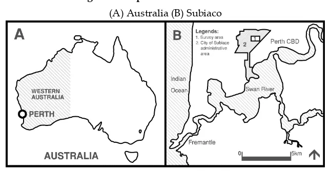 Figure 2. Maps of Australia and Perth 
