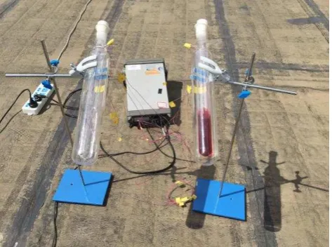 Fig. 2. Experimental setup: (a) Soar thermal illumination experiment under natural sunlight conditions (location  39° 59' 5.49" 