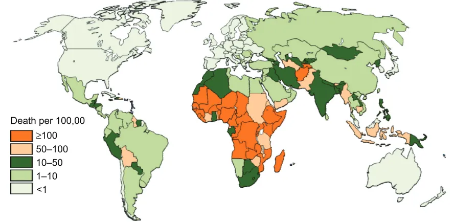Figure 2 estimated distribution of deaths caused by rotavirus diarrhea among children aged younger than 5 years.