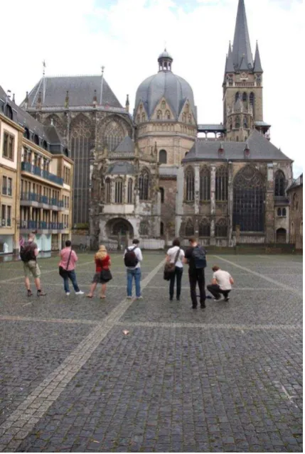 Figure 4 - Example of a soundwalk. Participants visited an urban square, listened at least three minutes to the acoustical environment and filled out an evaluation sheet (Fiebig, 2015)