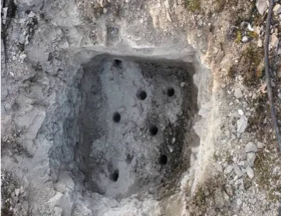 Figure 3. The application working sketch of basep-late technique in bare rock area. 