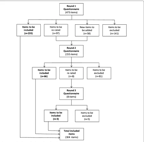 Fig. 1 Items endorsed, rejected and re-rated at each round