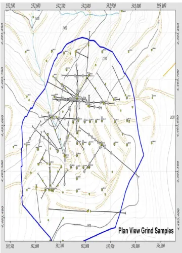 Fig. 2.  Places and intervals of  “Chovdar Composite” material sample taken from core of the respective drill holes 