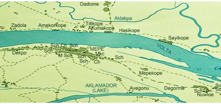 Figure 1. Map of Mepe and its Environs, source [24]
