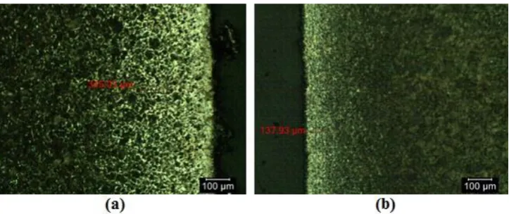 Fig 6: (a) Decarburization at external surface of the final tube; (b) Decarburization  