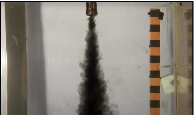 Fig. 2: An RGB image ofthe flow at 100% valve opening extracted from a video recording