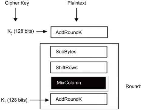 Figure 3. Block diagram for AES algorithm process. 