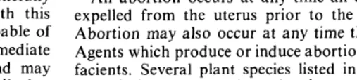 Table 10. Toxic plants which may cause abortion. 