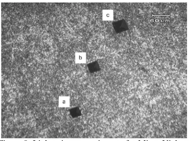 figure 7.  Figure 9: Light microscopy images for Micro Vickers 
