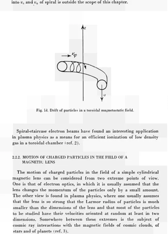 Fig. 13. Drift of particles in a toroidal magnetostatic field. 