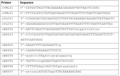 Table 4. PCR oligonucleotide primers used in this work.  