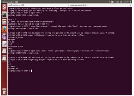 Figure 6: Export the data by using sqoop 