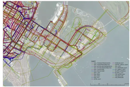 Figure 1. An example of utility data in Marina Bay region of Singapore (Source: Singapore LandAuthority, 2018).