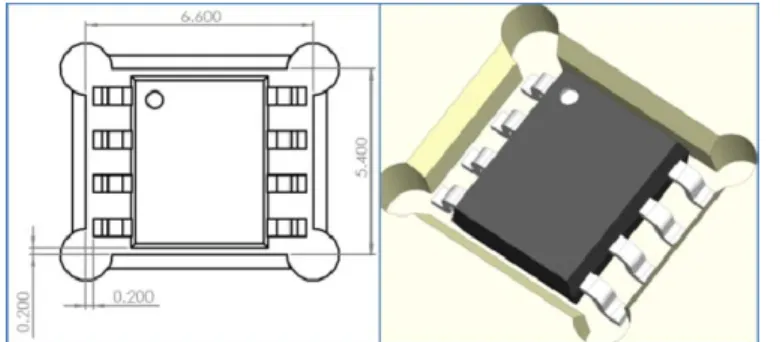 Fig. 14: 2D and 3D image of available tolerance between unit and pocket.  Table 6: Expected improvements after implementation of new pocket design