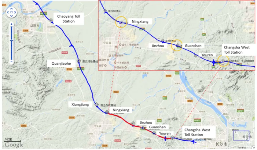 Figure 1. Layout of the freeway and toll station 
