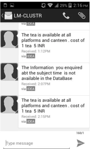 Fig. 4.6 Query shown in mobile 