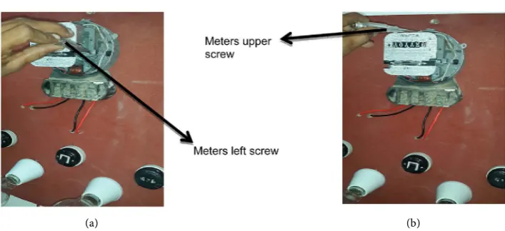 Figure 11. (a) Press left screw; (b) Press upper screw. 