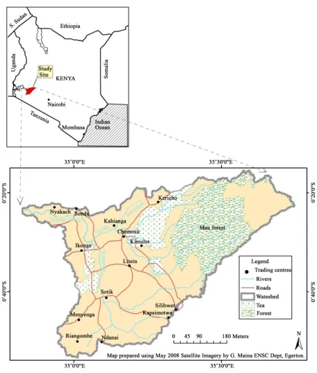 Figure 1. Satellite imagery of study sites (Ouma et al., 2013). 