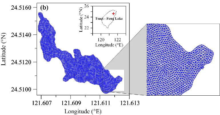 Figure 2. The spatial distribution of suspended-sediment concentration on (a) June 6, 2010 and (b) December 11, 2010