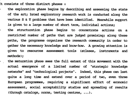 Table 1 summarizes the observations made on the 9 subprogrammes; the focusing process model described above applies fully for the 5 older programmes,and remains detectable in at least 3 out of the 4 newer ones