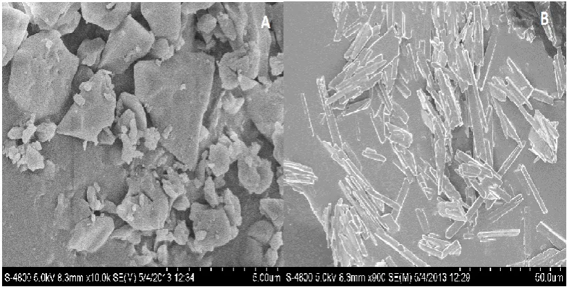 Figure 10. XRD Graph of A) Drug B) amphiphillic crystallized Formulation 