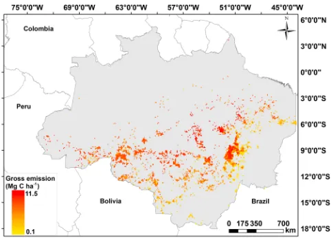 Figure 4. Weighted least squares regression (WLS) analysis betweenstate. The upper and lower lines denote 95% conprimary forest burned area (ha) and ﬁre pixels (count) for Mato Grossoﬁdence interval.