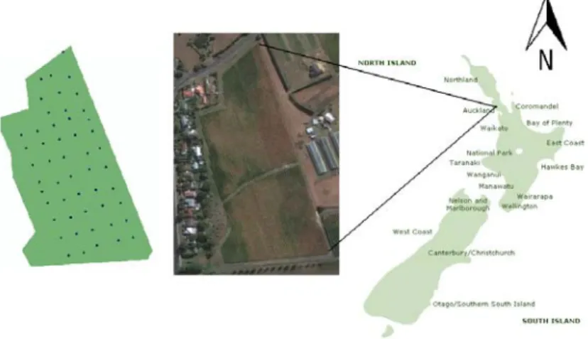 Figure 2: Location of study area and sampling patterns  2.2.  Methods 