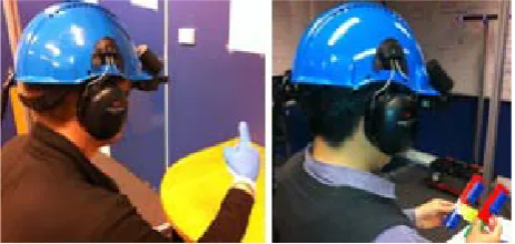 Figure 5. The helper (left) is guiding the worker (right).  