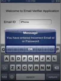 Figure 3 depicts the flow of application when user has entered incorrect email–Id. 