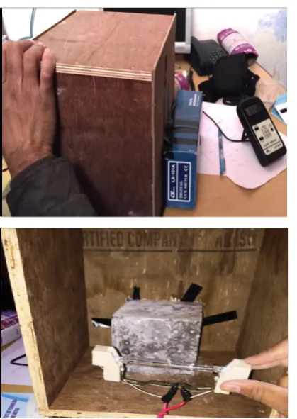 Fig 7 Experimental setup to find light guiding property of light transmitting concrete 