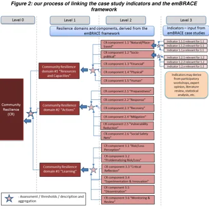 Figure 2: our process of linking the case study indicators and the emBRACE 