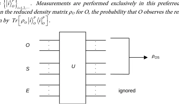 Figure 2. states for Setup describing a general quantum process supposed to lead to classical mixture of O⊗S