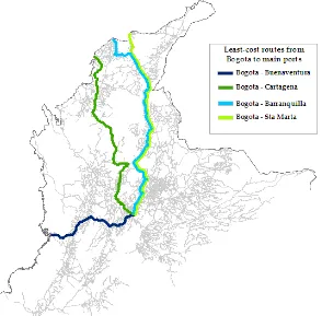 Figure 4: Examples of least-cost routes  