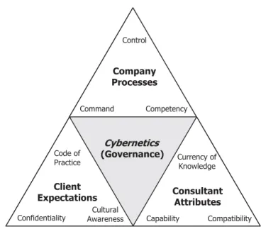Figure 1.5  The trilateral “C” model of consultancy governance. 