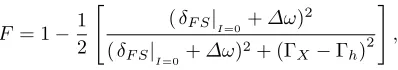 Table S1. Parameters used in the ﬁts of FSS vs. CW laser power [see Fig. 5(b) in the main paper].